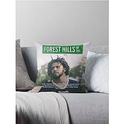 J Cole – 2014 Forest Hills Drive - Tracklist Poster Throw Pillow
