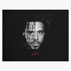 Black and white J Cole quote. Jigsaw Puzzle