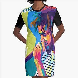 J cole Rapper Wpap Art Graphic T-Shirt Dress