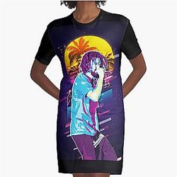 J Cole Retro Art Graphic T-Shirt Dress