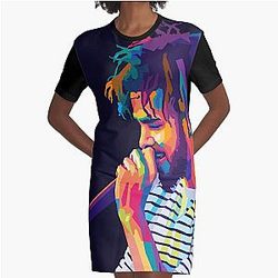 J Cole Wpap Art Graphic T-Shirt Dress