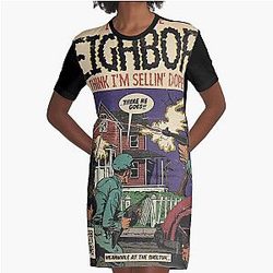 J. Cole - Neighbors Comic Book Parody Graphic T-Shirt Dress