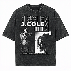 Vintage Washed Hip Hop Legend PTTT0203 J. Cole T-Shirts