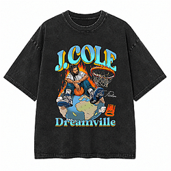 Rap New Design DTNK1506 Washed J. Cole T-Shirts