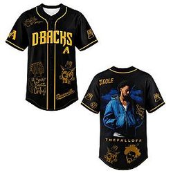 The Fall Off X Arizona Diamondbacks 2026 PTTT2907 J. Cole Baseball Jersey