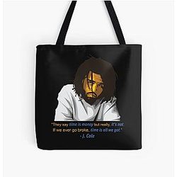 J. COLE: Introspective Rapper and Storyteller   All Over Print Tote Bag
