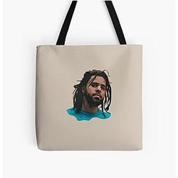 J. Cole Minimal Face All Over Print Tote Bag