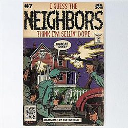J. Cole - Neighbors Comic Book Parody Poster