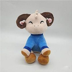 Minecraft Plushies 메리크 - 귀여운 JSchlatt Ram 연약한 채워진 견면 벨벳