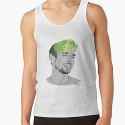 Jacksepticeye Tops de tanque - JackSepticeye Green Hair Tank Top RB0107