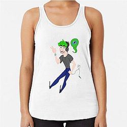 Jacksepticeye Tanktops - CArtoon Jack! Racerback Tank boven RB0107