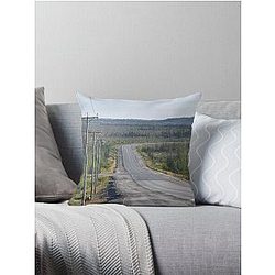 The James Bay Road in Summer Throw Pillow