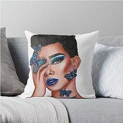 James Charles Pillows - James Charles: Butterfly Throw Pillow RB0202