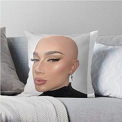 James Charles Pillows - James Charles Bald Throw Pillow RB0202