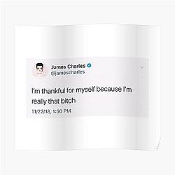 James Charles Posters - James Charles Tweet Poster RB0202
