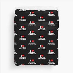 I Love James Franco White Fonts Duvet Cover