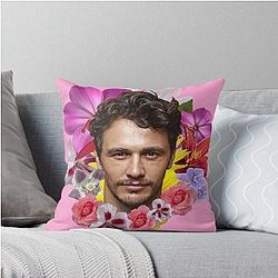 James Franco Floral Throw Pillow