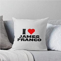 I Love James Franco Black Fonts Throw Pillow
