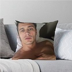 In Bed with James Franco Throw Pillow
