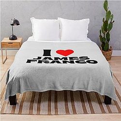 I Love James Franco Black Throw Blanket