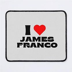 I Love James Franco Black Mouse Pad