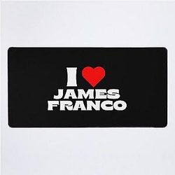 I Love James Franco White Fonts Desk Mat
