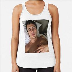 In bed with James Franco Racer back tank top