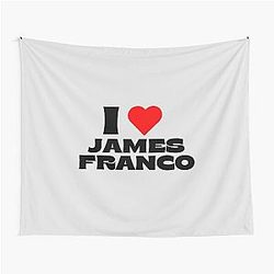 I Love James Franco Black Tapestry