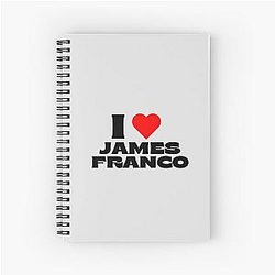 I Love James Franco Black Fonts Spiral Notebook