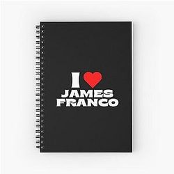 I Love James Franco - White Font Spiral Notebook