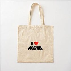 I Love James Franco Black Cotton Tote Bag