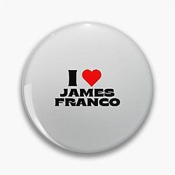 I Love James Franco Black Fonts Pin