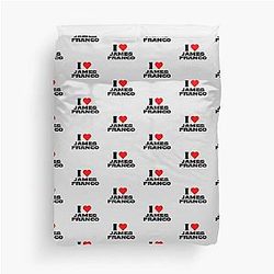 I Love James Franco Black Duvet Cover