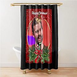 Jamie Dornan Happy Christmas Shower Curtain