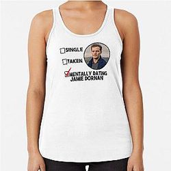 Mentally Dating Jamie Dornan Funny Gift Racerback Tank Top