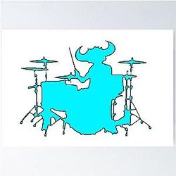 Jamiroquai Drums Silhouette Blue Summer Vibe Poster