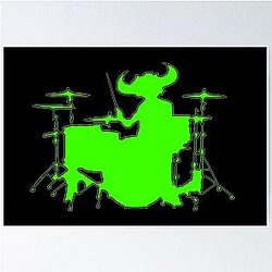 Jamiroquai Drums Silhouette Green Summer Vibe Poster