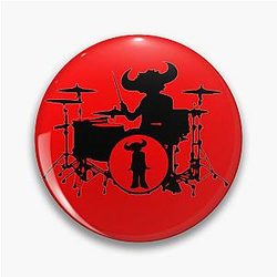 Jamiroquai Drums Red Black Summer Vibe Pin