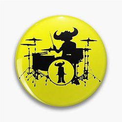 Jamiroquai Drums Yellow Black Summer Vibe Pin