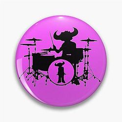 Jamiroquai Drums Pink Black Summer Vibe Pin