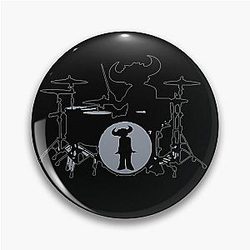 Jamiroquai Drums Grey Black Summer Vibe Pin