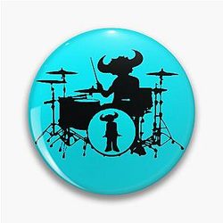Jamiroquai Drums Blue Black Summer Vibe Pin