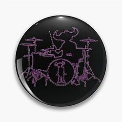 Jamiroquai Drums Pink Glow Summer Vibe Pin