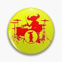 Jamiroquai Drums Red Yellow Summer Vibe Pin