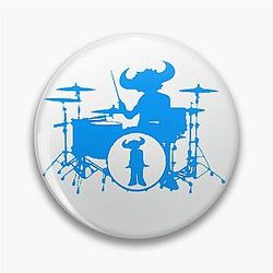 Jamiroquai Drums Blue White Summer Vibe Pin