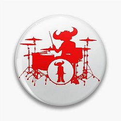 Jamiroquai Drums Red White Summer Vibe Pin