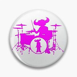 Jamiroquai Drums Pink White Summer Vibe Pin