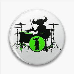 Jamiroquai Drums Green Black Summer Vibe Pin
