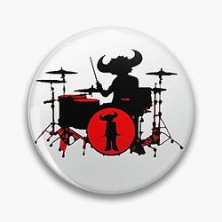 Jamiroquai Drums Red Black Summer Vibe Pin