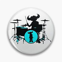 Jamiroquai Drums Blue Black Summer Vibe Pin